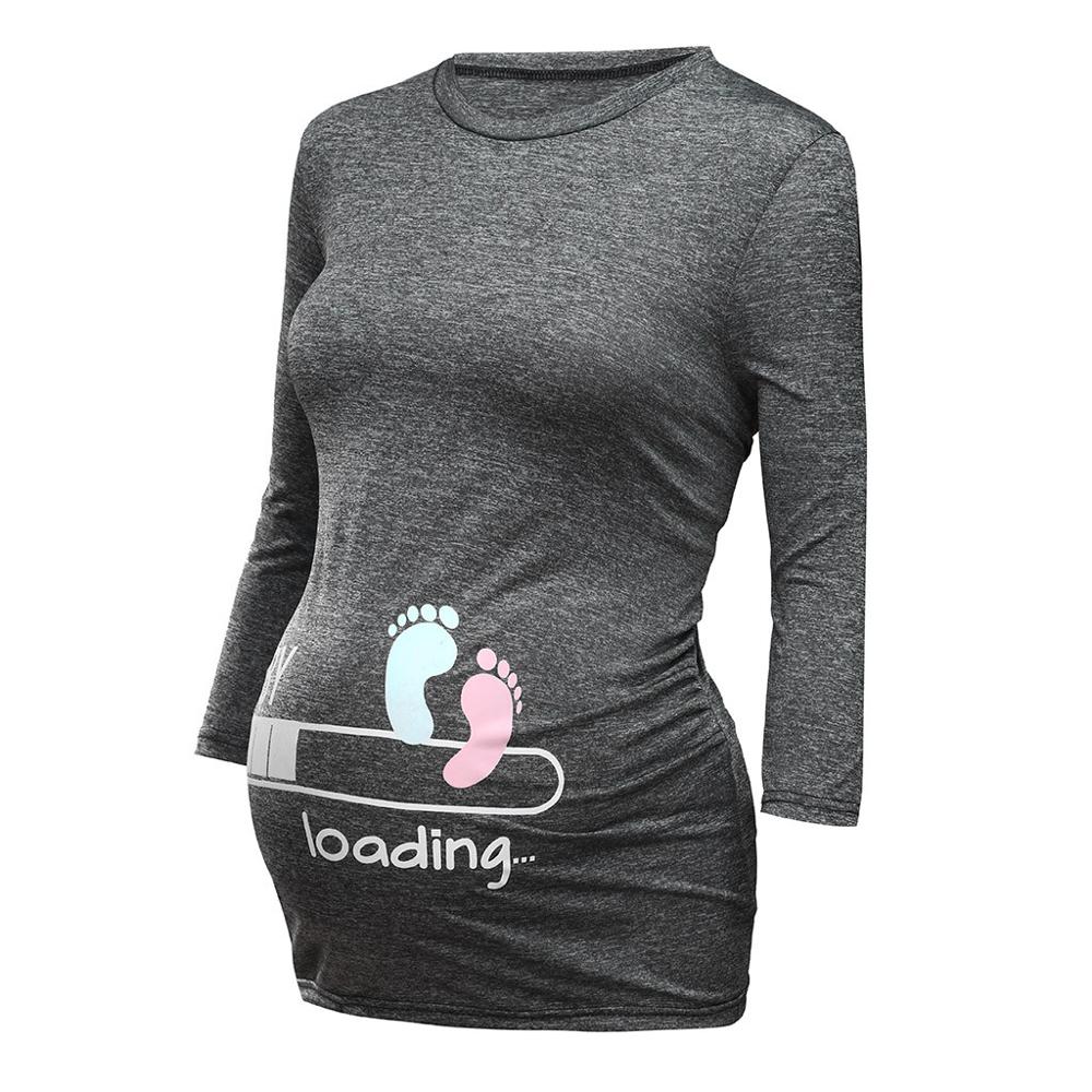 female pregnancy seven-point sleeve cartoon shirt thin maternity dress summer maternity shirt women&#39;s clothing