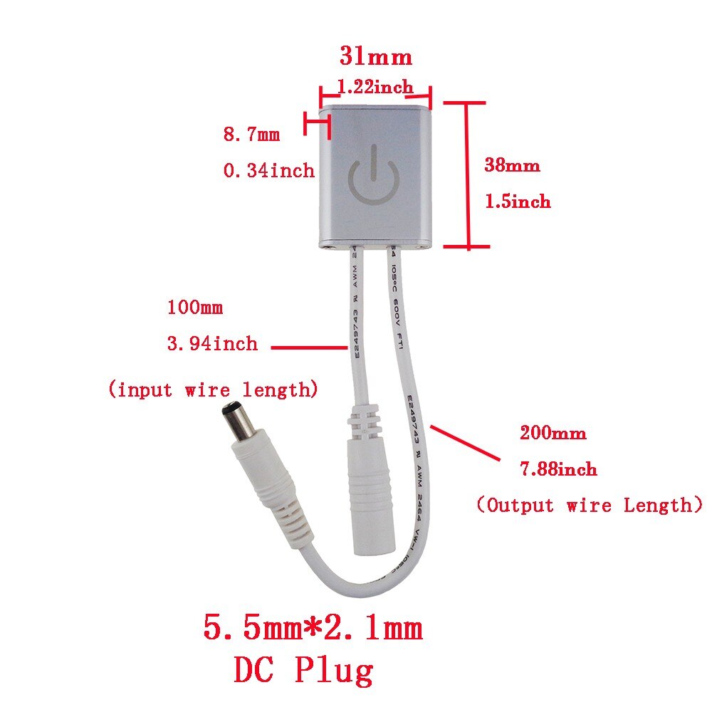 Itouch lysdæmper controller switch touch brug til enkeltfarvet led strip lampe eller pære  dc12v- 24v 3a med detailpakke l