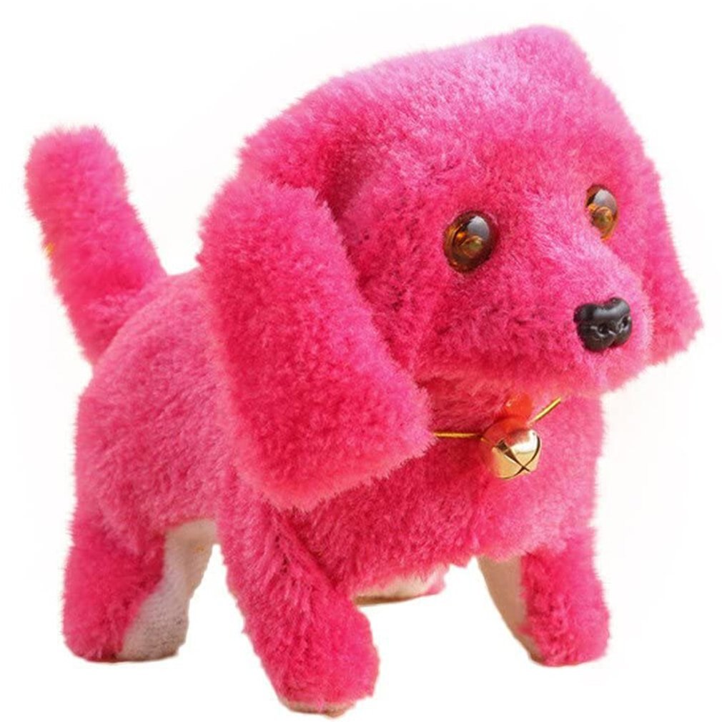 Lustige Musik Licht Nette Roboter Elektronische Gehen Hund Welpen freundlicher Spielzeug Hund Bellen Spielzeug Interaktive Elektronische Haustiere: Rose rot