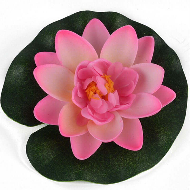 Simulación de loto de 10 Cm, decoración de paisaje acuático, lirio de agua, decoración de Acuario, flores de loto artificiales pequeñas
