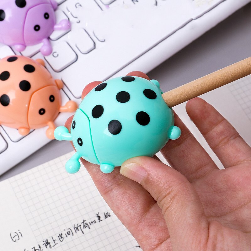 1 Pcs Lytwtw's Ladybug Cute Kawaii Pencil Sharpener School Accessory Office Supply Stationery Kids Supply Nice Things