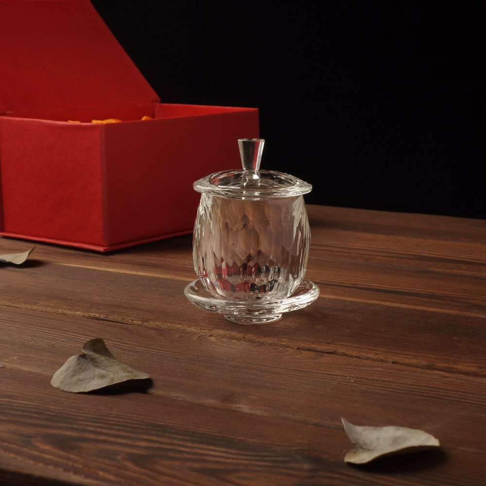 Tasse bouddhiste, bol de méditation Zen, bocaux en verre de cristal, bouteille de trône de fer Lotus, décorations pour la maison