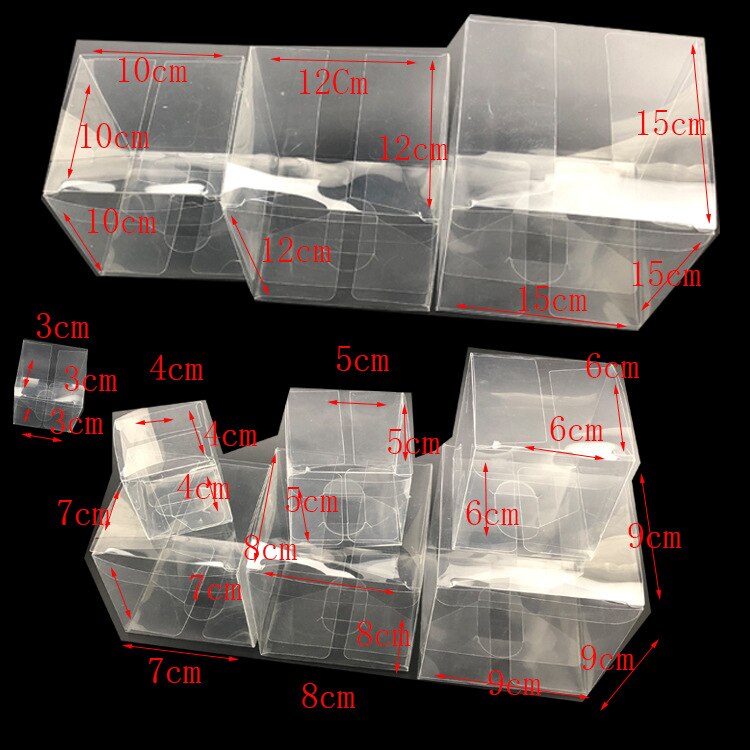 Clear PVC Packaging Boxes - 8x8x8, 8x8x10, 8x8x13 cm - Gift Display for Candy, Toys, Jewelry