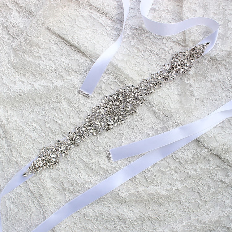 Stil rhinestone bryllup bånd bælte tilbehør brud brudepige brude sashes bælter til brudekjole på lager
