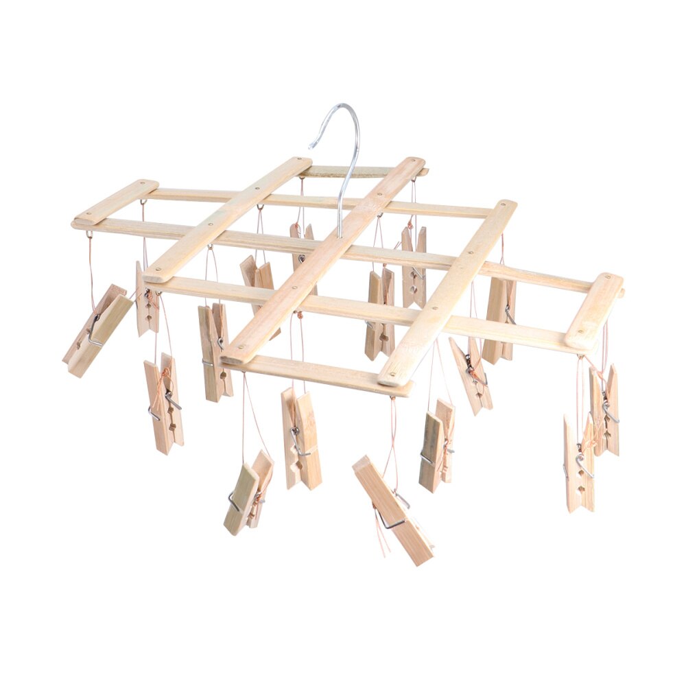 Bamboo Clothes Drying Rack Underwear Drying Rack Sock Drying Rack Bamboo Hanging Drying Rack: Default Title