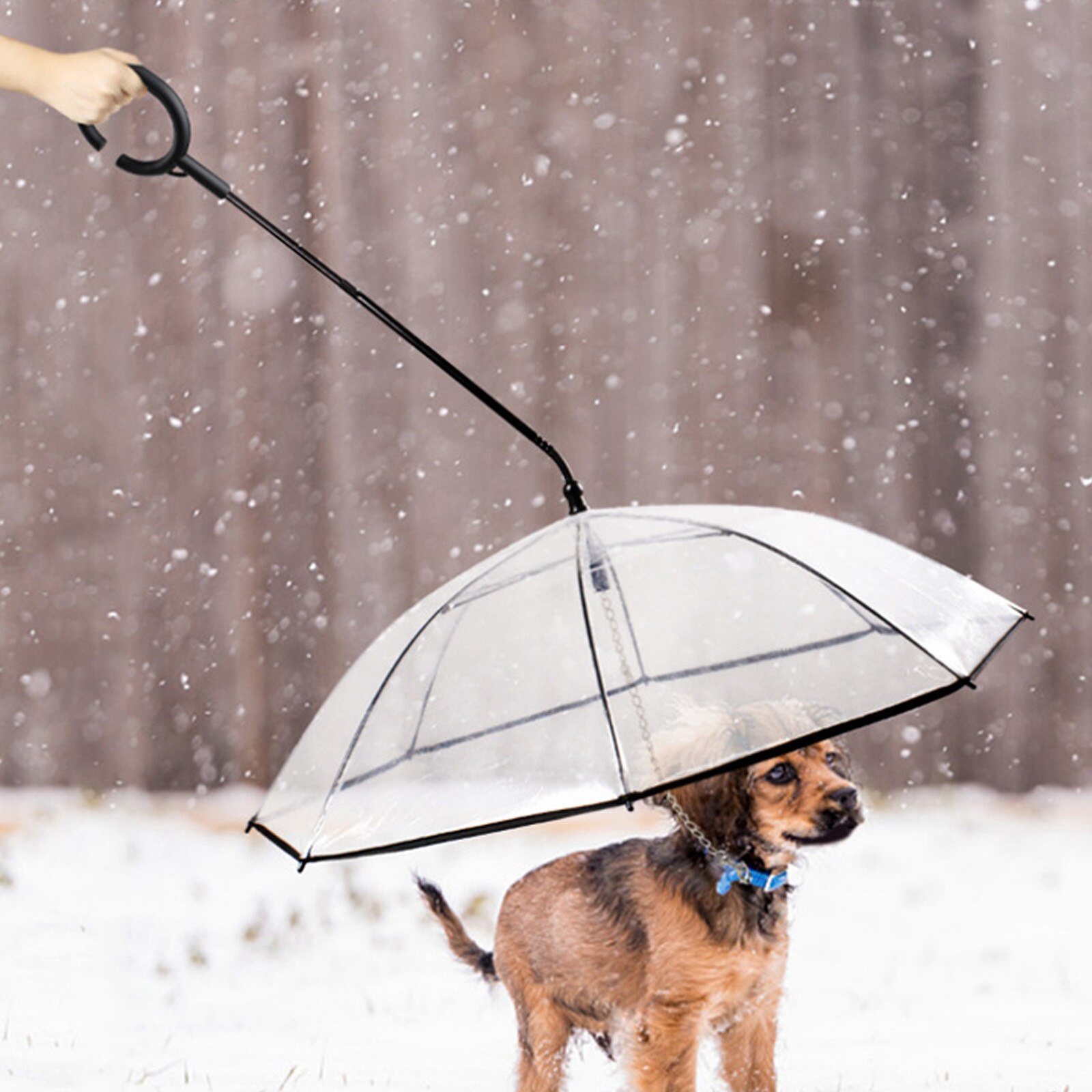 Ombrello a forma di C regolabile trasparente per animali domestici che camminano in pioggia o impermeabili da neve ombrello per cani consegna veloce Dropshipping