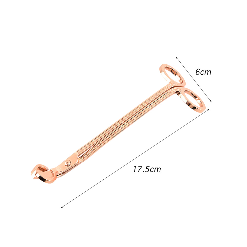 Candle Wick Trimmer Stainless Steel Aromatherapy Candle Scissor Oil Trim Durable Traceless Cutter Tool Hook Clipper: Rose Gold