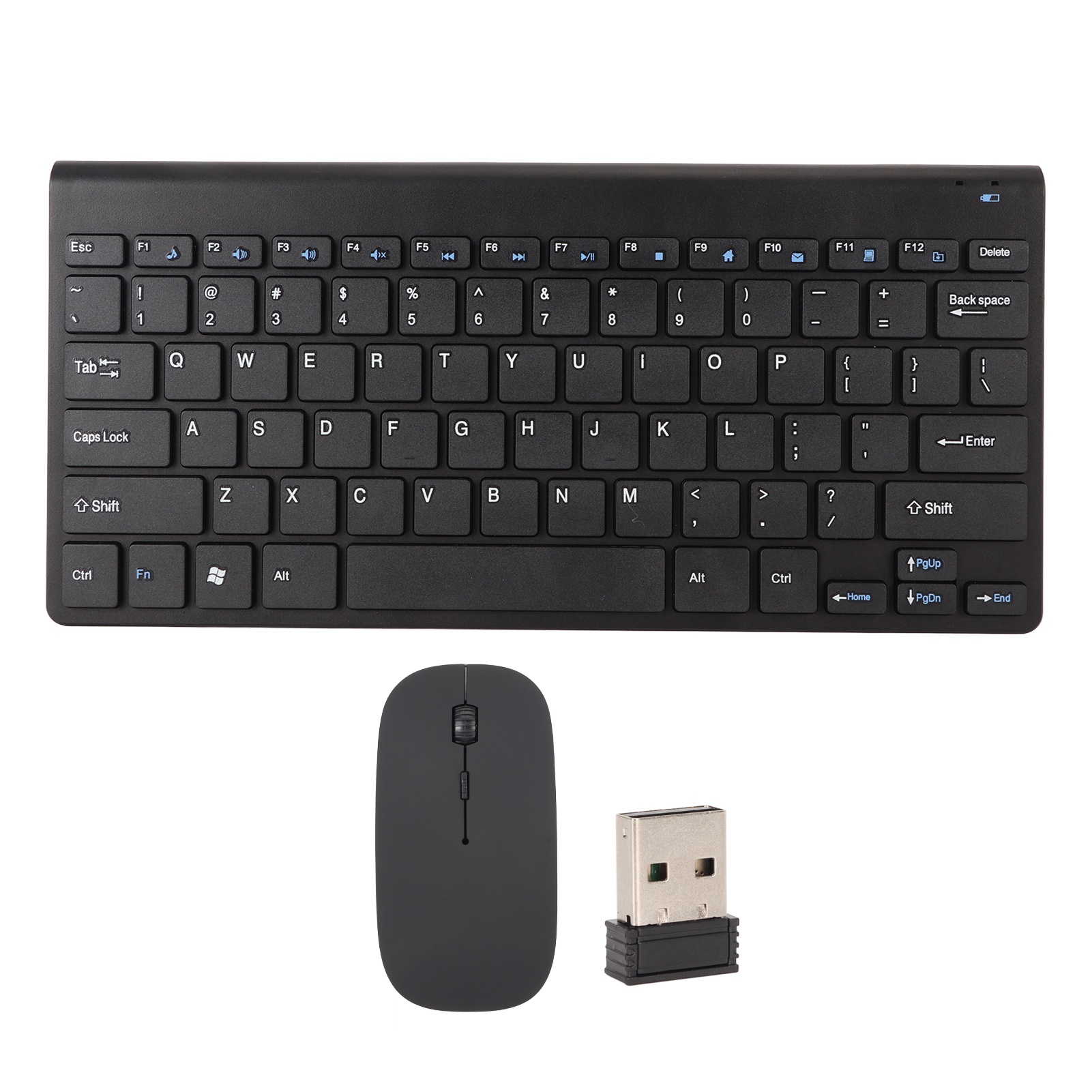 Drahtlose Tastatur Maus Kit schlanke drahtlose Taste Maus Combo tragbare schöne energie sparende stille Taste LED-Anzeige für zu Hause: schwarz