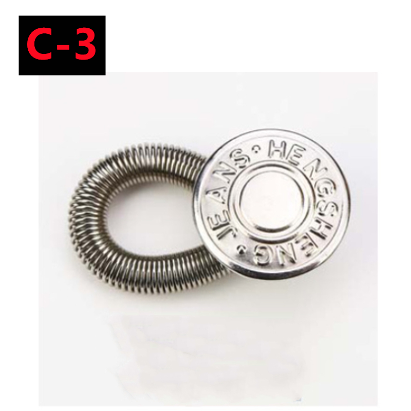 Extensor de botón de Metal para pantalones vaqueros, costura gratis, extensores de cintura retráctiles ajustables, expansor de cintura con botón, 10/5/1 ud.: 6 # / NICKEL