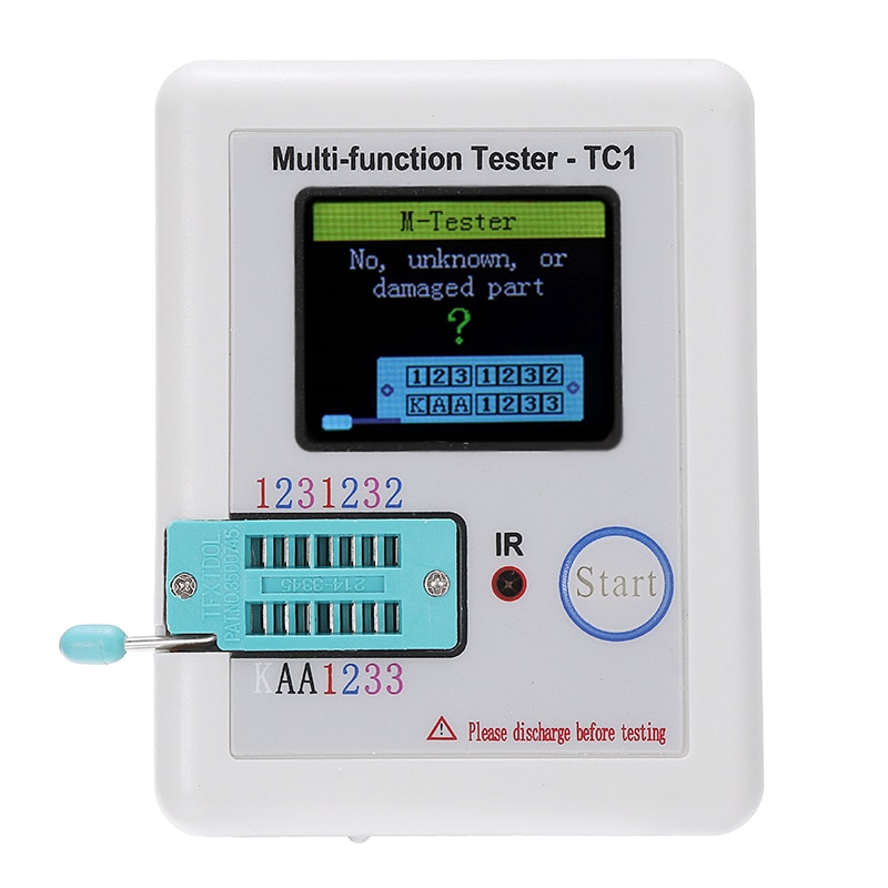 Transistor de retroiluminación TFT multifuncional, probador para diodo, triodo, condensador, resistencia, Transistor, juego de componentes electrónicos