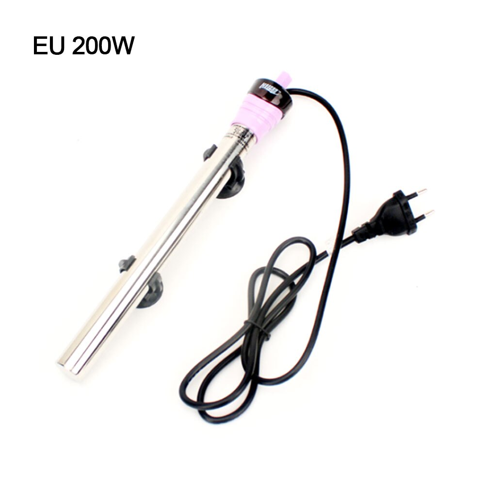 Calentador sumergible para acuario de acero inoxidable, Mini varilla de calentamiento para acuario, termostato para acuario, Accesorios para tanque para peces,: EU 200w