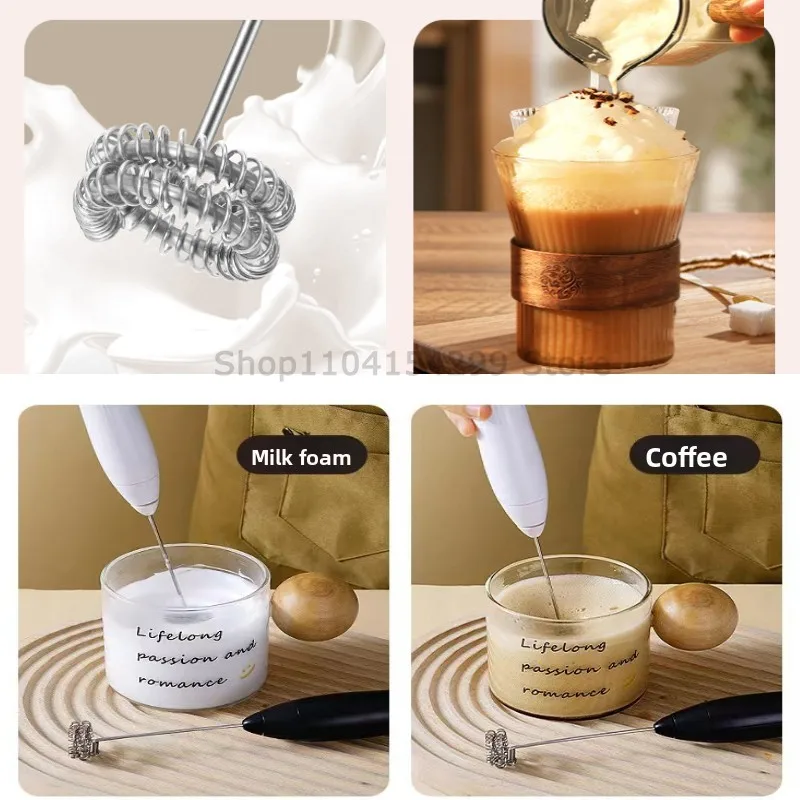 Elektryczny spieniacz robić mleka i kawy, ręczny ubijak robić jajek, spieniacz robić piany, elektryczny mikser robić kawy, mini przenośny mikser, narzędzie kuchenne.