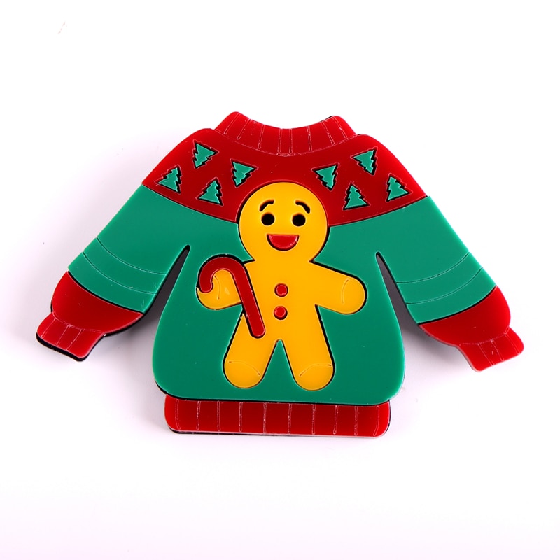 Weihnachten zur Seite fahren Abzeichen Brosche für Frauen Tasche Stifte Lebkuchen Mann Schmuck Zubehör