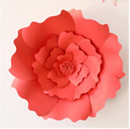 Baby shower 30cm vägg bakgrund blommor papper blommor bröllop dekoration diy konstgjord blomma ros papper hantverk bröllop blomma: 30cm röda 2