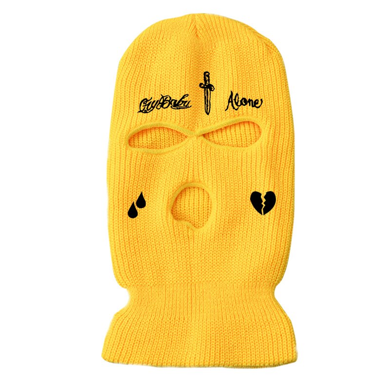 Gorro de pasamontañas con cara completa de punto para hombre y mujer, gorro de pasamontañas con bordado divertido para , gorros para montar, invierno,: 5