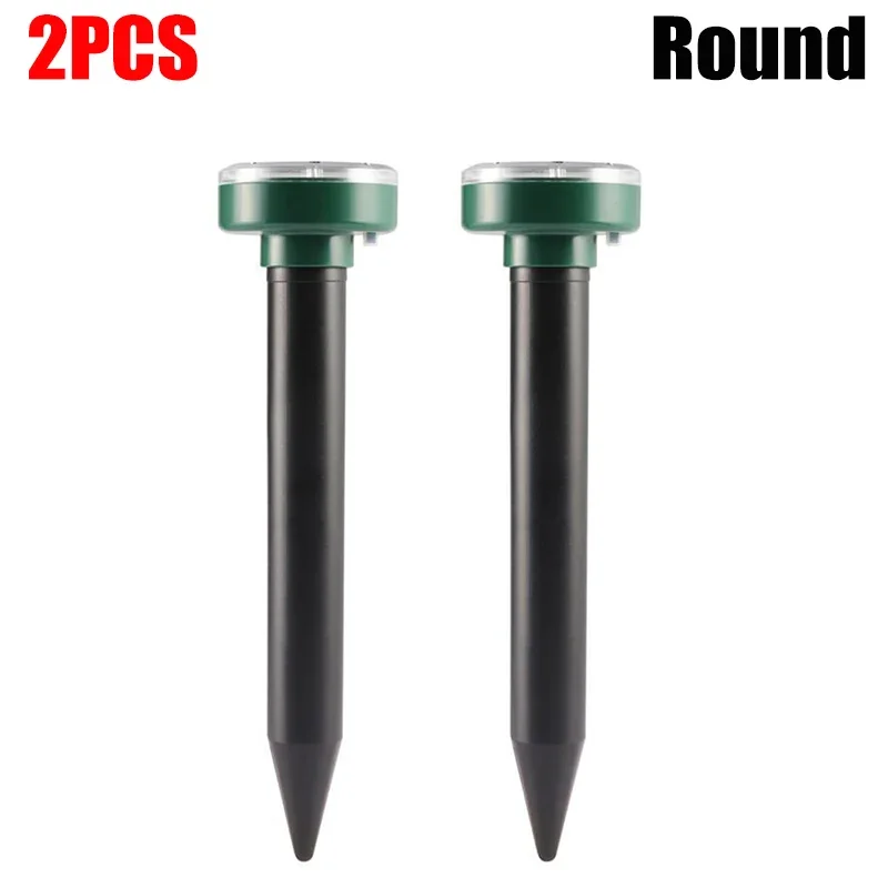 12PCS Solar Powered Pest Repeller Ultrasonic Mole Repellent Gopher Vole Snake Rodent Chaser For Lawn Garden Pest Control: Dark Khaki