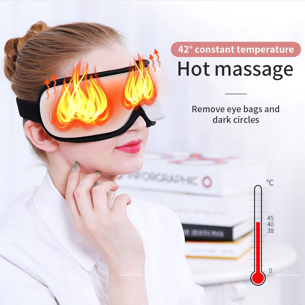 Smart Eye Care Device Vibration Bluetooth Eye Massager Compress Therapy Glasses Anti Wrinkles Fatigue Relieve Eye Protection