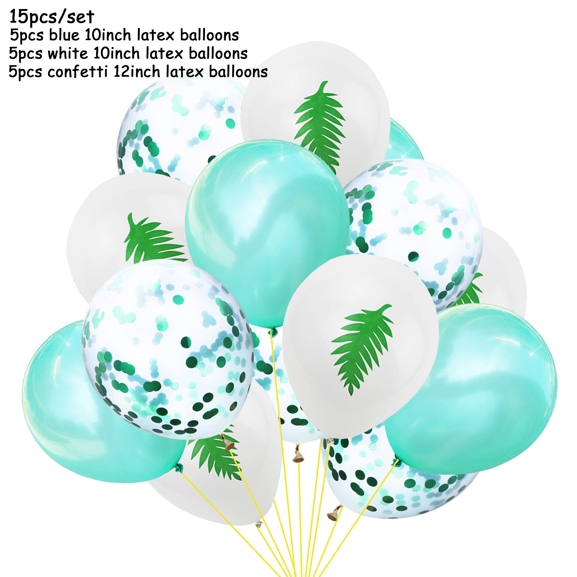 15pcs/set Flamingo Latex Balloons Decoration 12inch Confetti Animal Balloon Happy Hawaiian Baloes for Kids Birthday Party Favors: 15pcs F