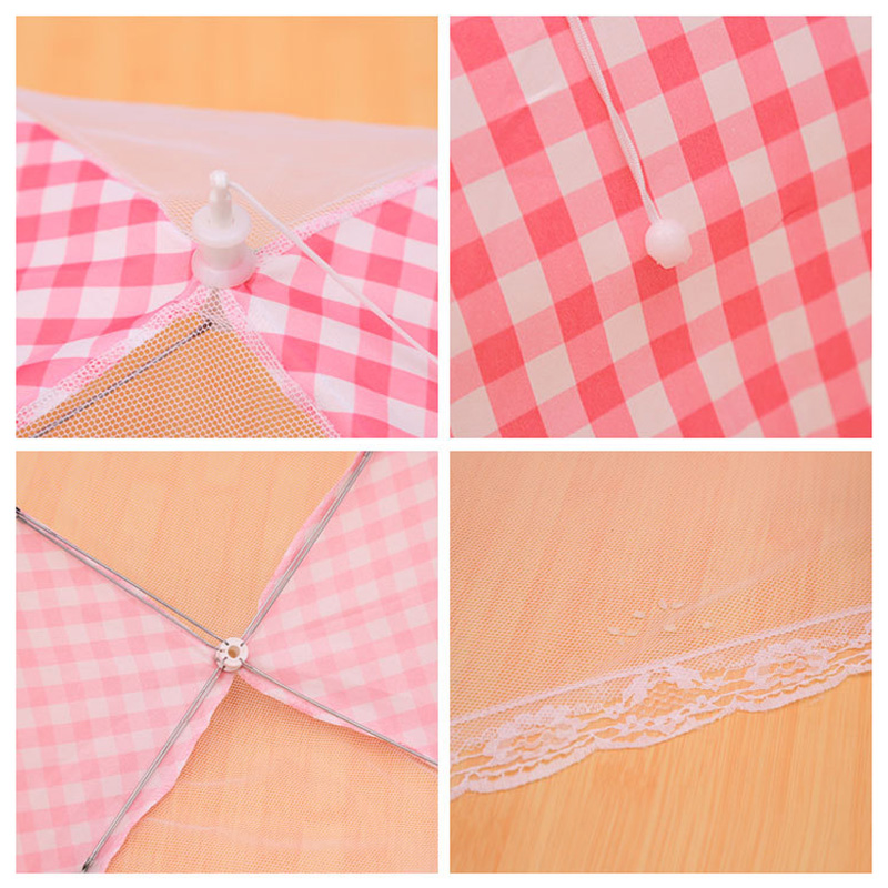 12 Inch Opvouwbare Keuken Mesh Voedsel Deksel Paraplu Hygiëne Rooster Schotel Cover Voor Anti Fly Mosquito Stof Bbq Picknick Keukengerei