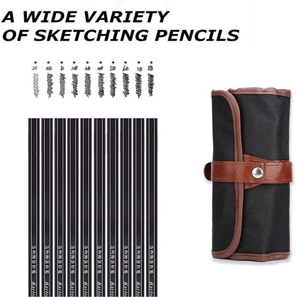 30Pcs/Set Beginner Sketch Pencil Drawing Kit Wood Pencil Bags For Painter School Students Art Stationery Supplies