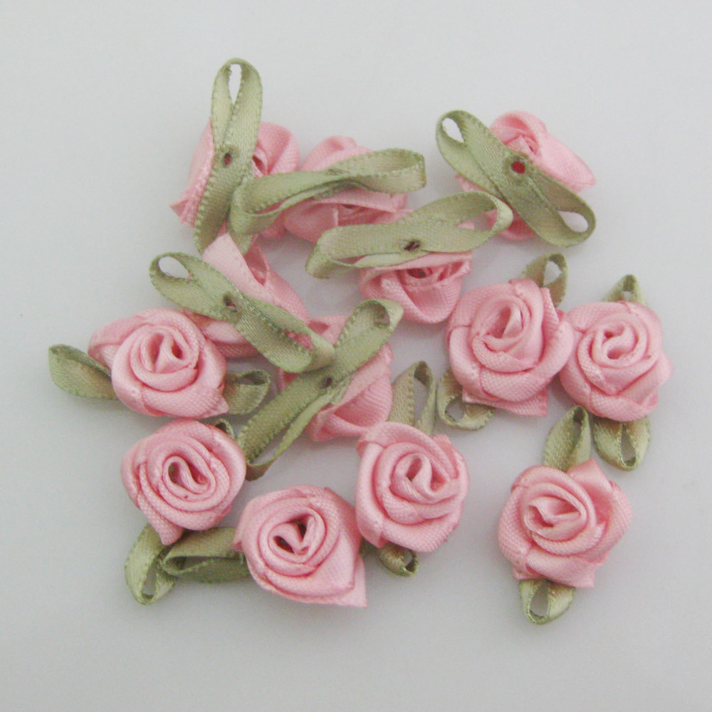 30 Farben zur Auswahl, 50 Stück, modische Rosenrosetten mit Blatt, Stoff, Blumen, Zubehör, DIY, Basteln, Nähzubehör