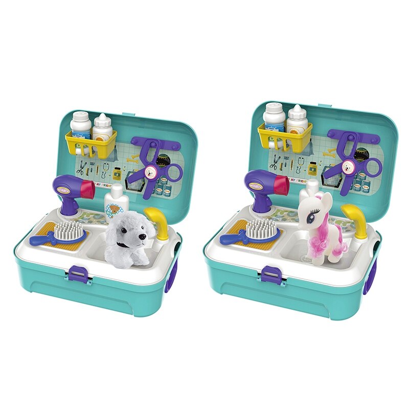 Soins pour animaux De compagnie Jeu Toilettage Kit Semblant Jouer Pour Animaux De Compagnie Sac Pour Animaux De Compagnie Simulation Sac À Dos pour Enfants