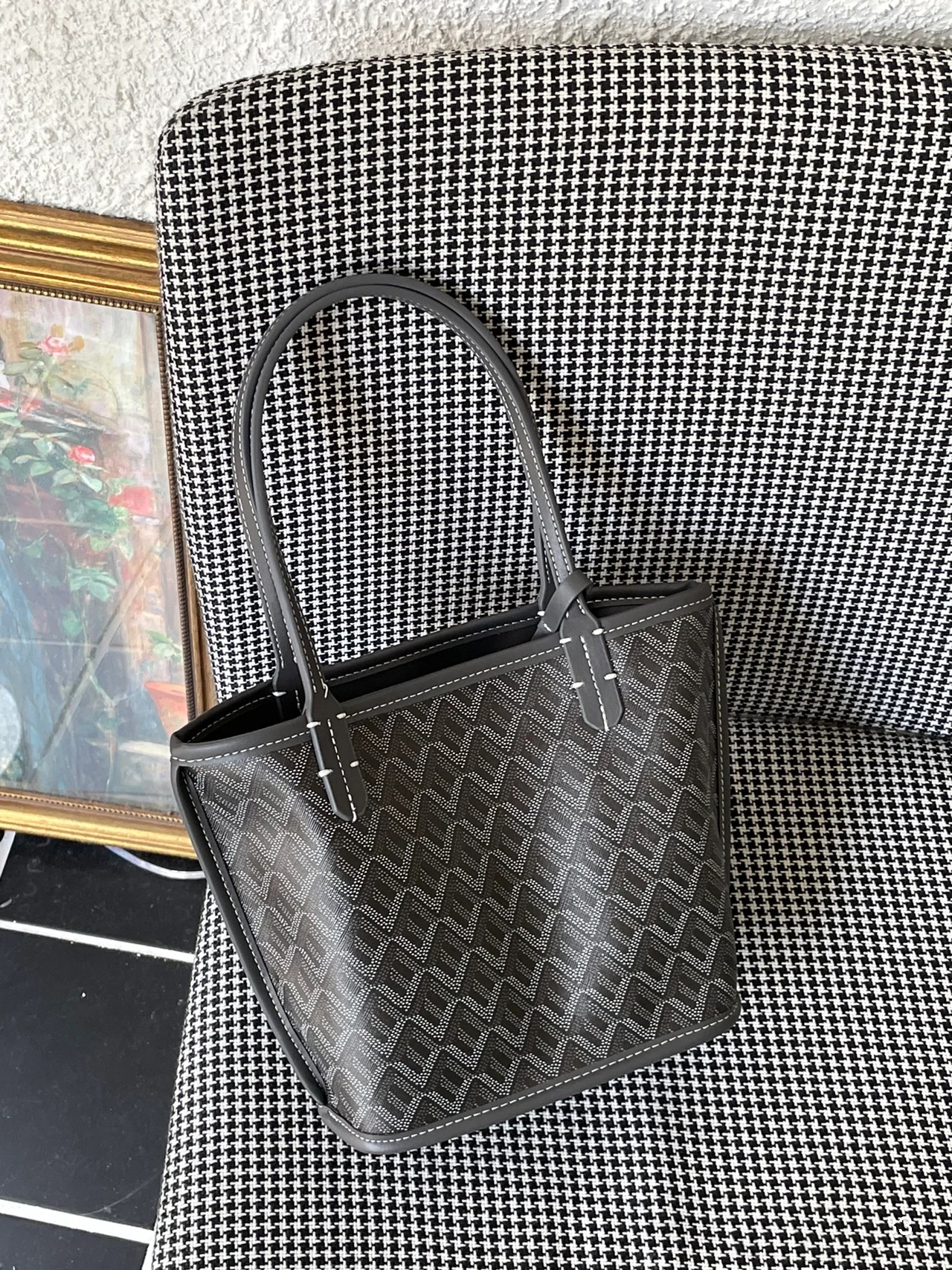 S tote bag A+++++ little bag one shoulder handbaglarge capacity shoulder Shopping bag Mummy tote Bag double sides leather mini: L / GRAY