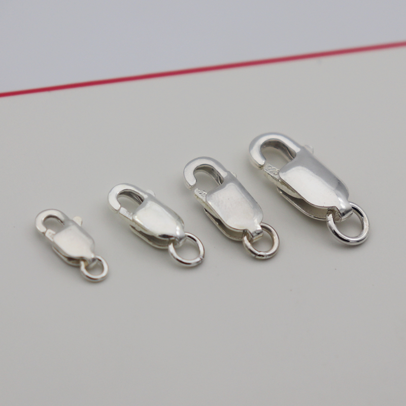 Fermoir en argent Sterling 925 massif, griffe de homard avec anneau de saut fermé pour collier, Bracelet, accessoires de fabrication de bijoux à faire soi-même, 1 pièce
