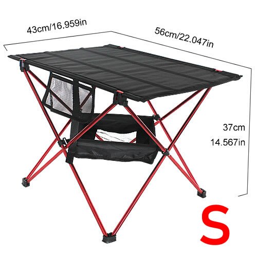 Tavolo da picnic e da campeggio-struttura pieghevole in alluminio a fisarmonica, pianoforte in tessuto lavabile: 02