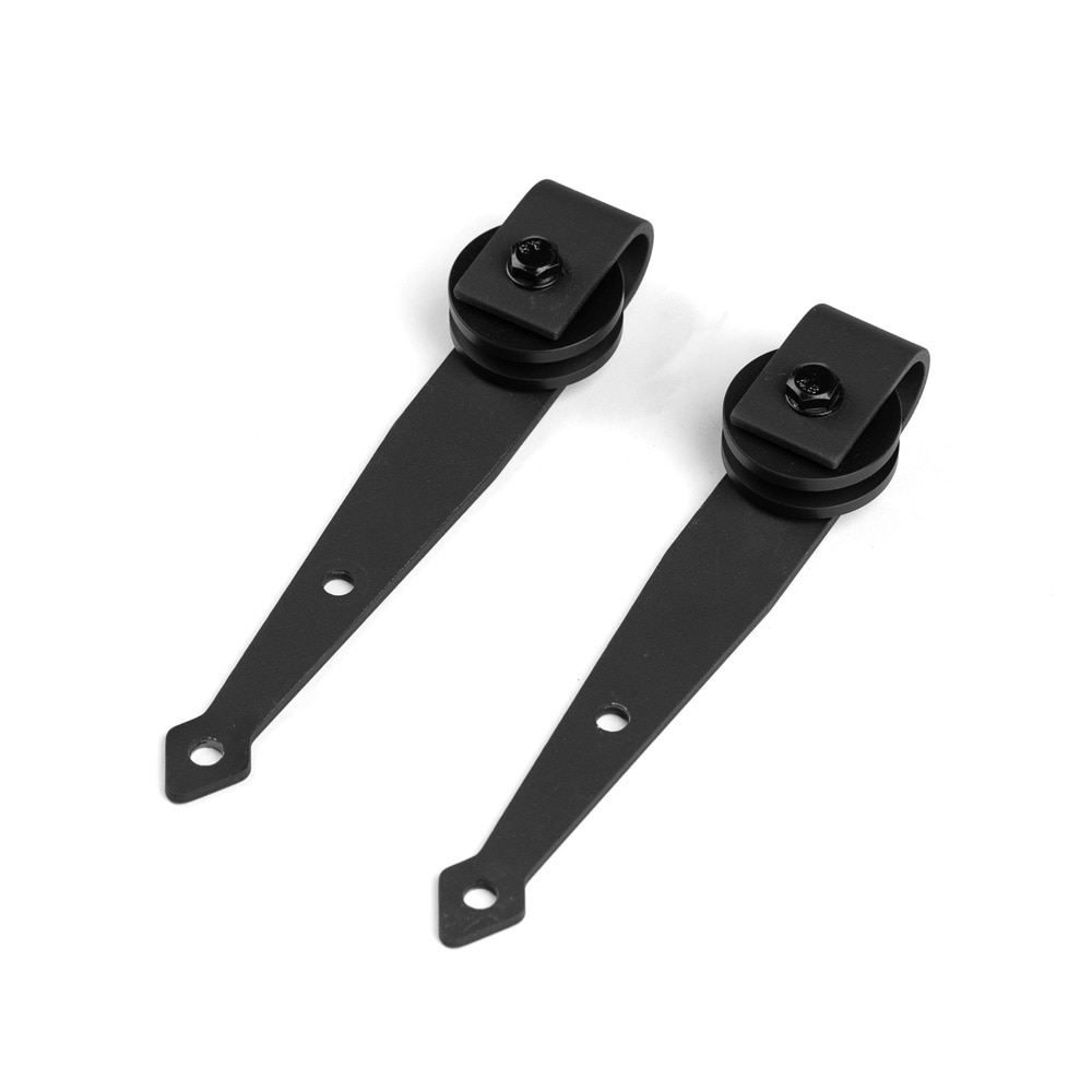 Double Roller Carbon Steel Hanging Door Bracket Slider Guide Sliding Wheel