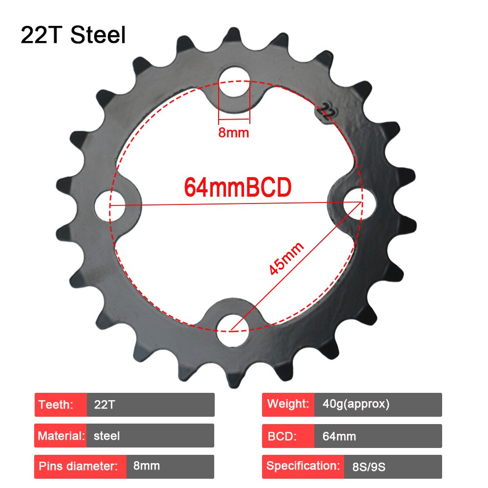 104BCD 64BCD Kettingblad 44T 32T 22T 7/8/9 Speed Crank Bike Crankstel Keten Ring Mtb Bike kettingwiel Voor Shimano Alivio Sram Slx Xt