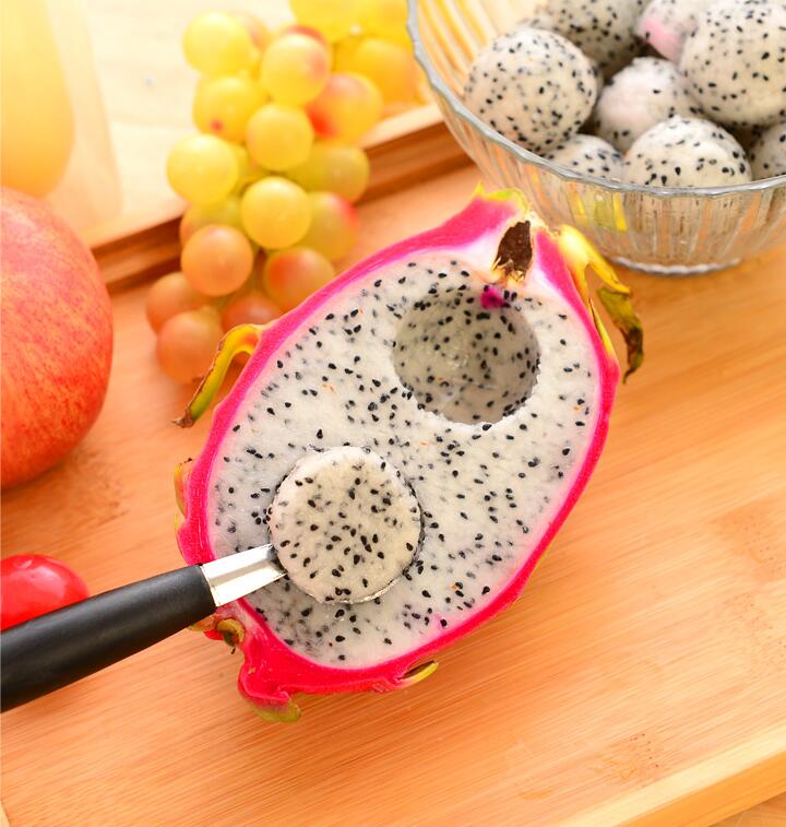 Dobbelt ende frugt frugt is kugle ske melon baller længde 18cm fest forsyning frugt cutter