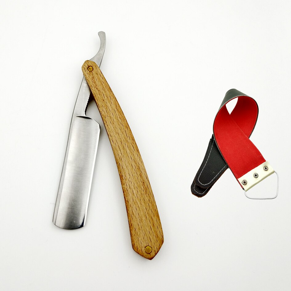 hand polished carbon steel barber shaving razor hair cutting knifes,wooden handleblade Men's razors tonsure: B