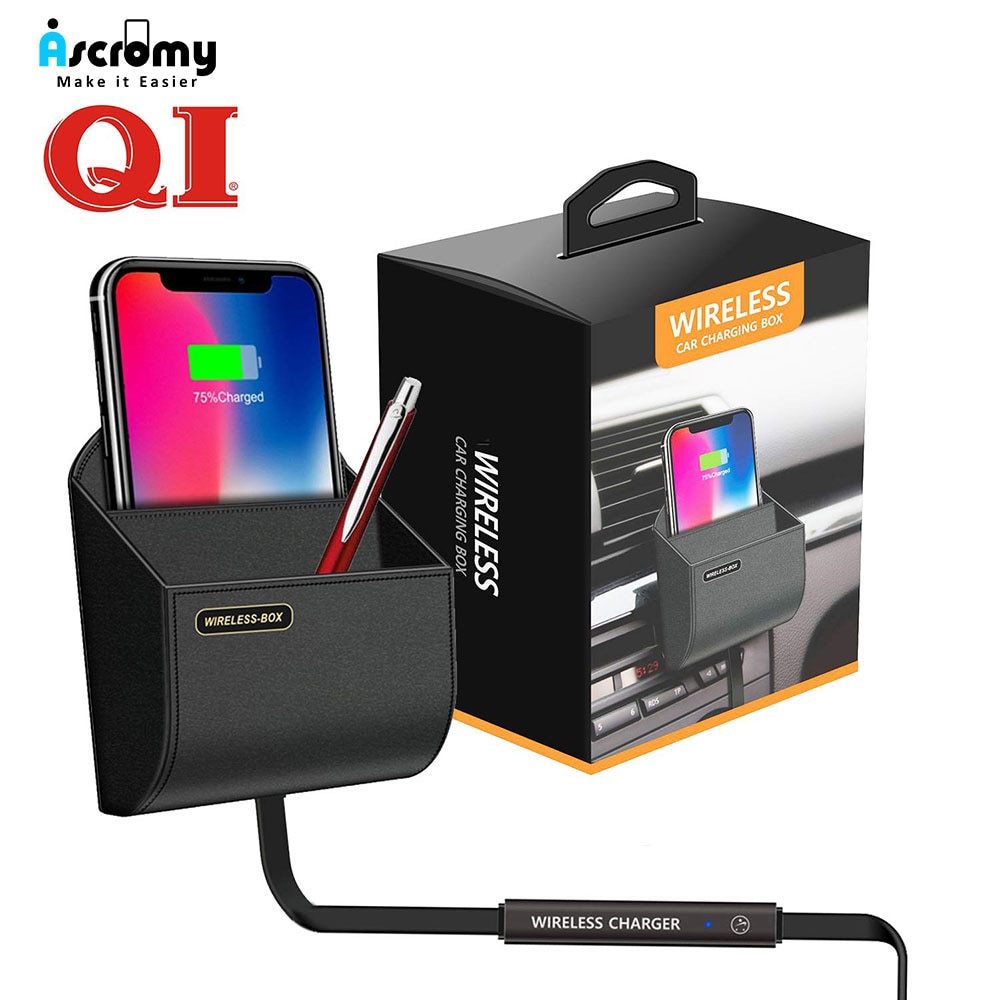 QI Auto Draadloze Oplader Doos Opladen Pad Stand Air Vent Telefoon Houder Stand Voor Apple iPhoen XS Max X XR 8 Plus Samsung S9 S8 S10