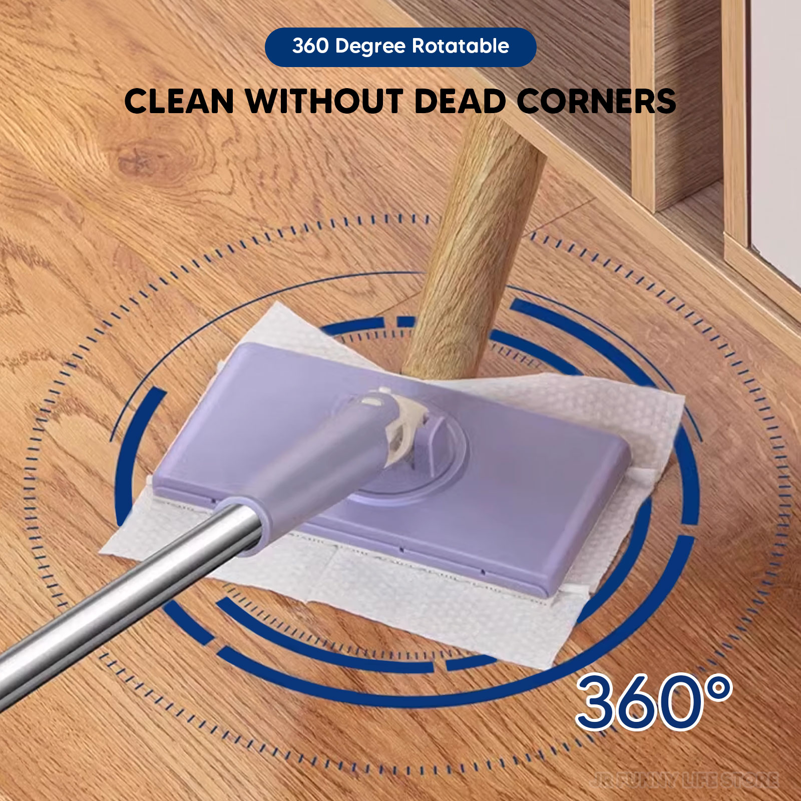 Trapeador de limpieza manos libres para suelos/ventanas 360 ° Mini fregona giratoria para toallitas húmedas, herramienta de limpieza de cocina para el hogar