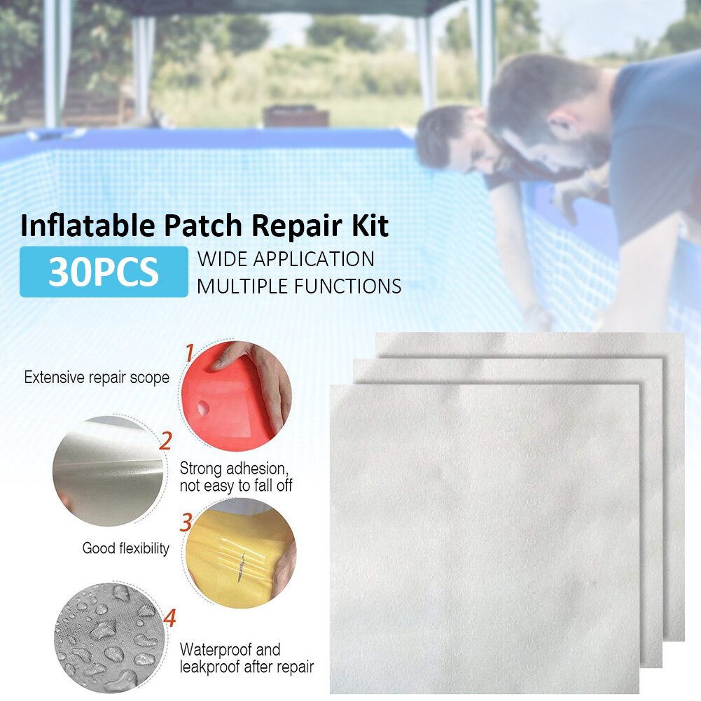 30Pcs Patch Reparatie Kit Opblaasbare Duurzaam Zwembad Reparatie Tape Pvc Luchtbed Patch Kit Voor Zwembad Liner