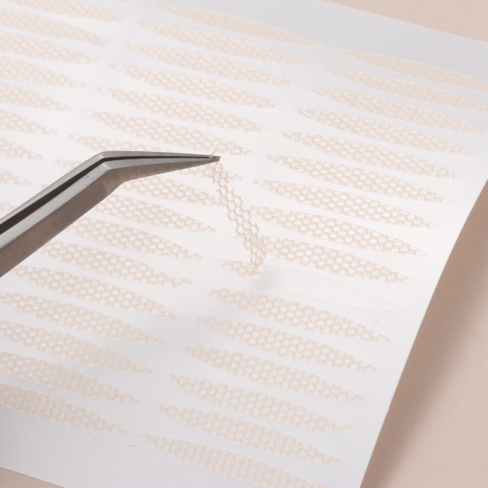 240Pcs Dubbele Vouw Ooglid Sticker Kant Fiber Onzichtbare Ooglid Mesh Tape Transparante Grote Ogen Zelfklevende Make-Up gereedschap