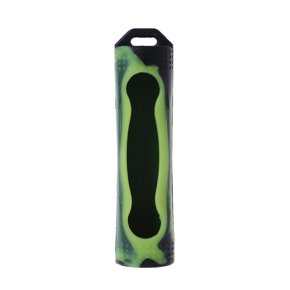 Silicone Sleeve Cover Case For 18650 Battery Protective Bag Pouch Battery Storage Box: Black Green
