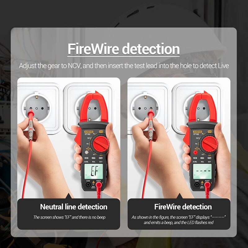 Current Clamp Tester Multimeter Digital Tester Digital Ammeter Current Tester Capacitance Meter High Precision Automotive Tester