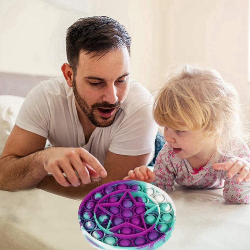 1Pc Colorful Luminous Desktop Game Educational Toy Kids Educational Sensory Bubble Toys Adult Stress Relief Toys