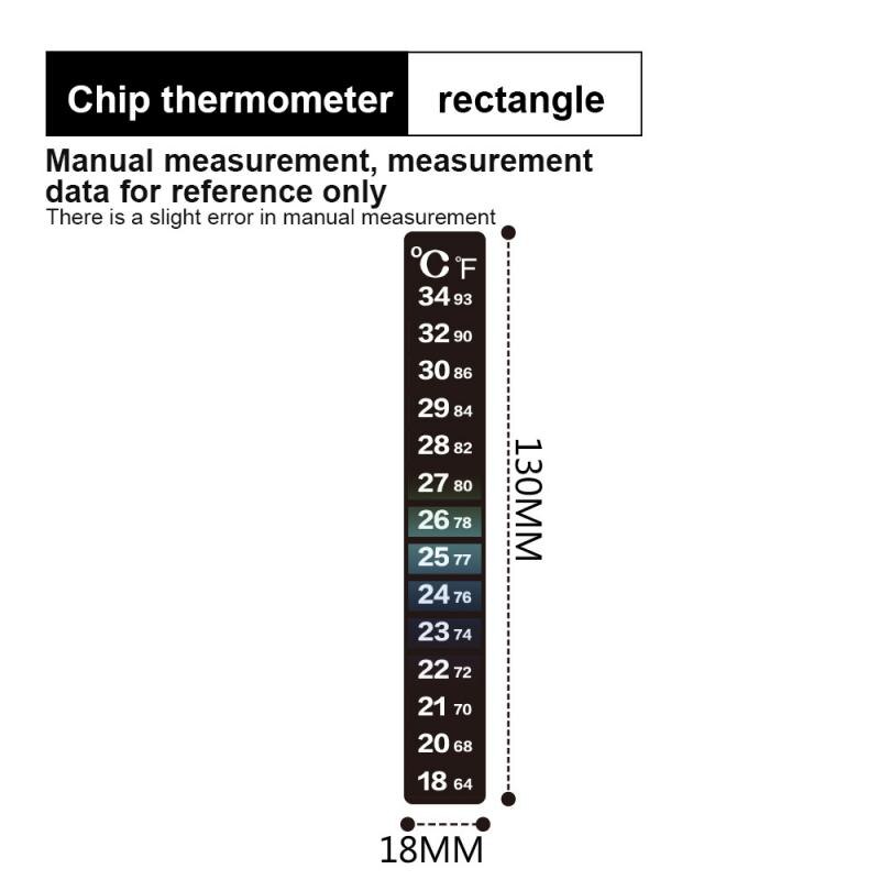 Fish Tank Strip Stick-on Discolor Thermometer Aquarium Temperature Sticker Adhesive Sticky Dual Scale Discoloration Thermometers: 02