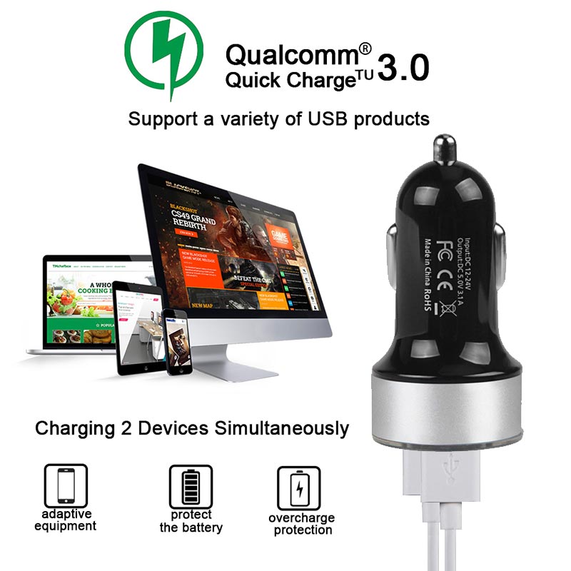 Universele Dual Usb Car Charger Adapter 3.1A Met Led Display Auto Voertuig Telefoon Auto-Oplader Voor Smart Telefoon/tablet