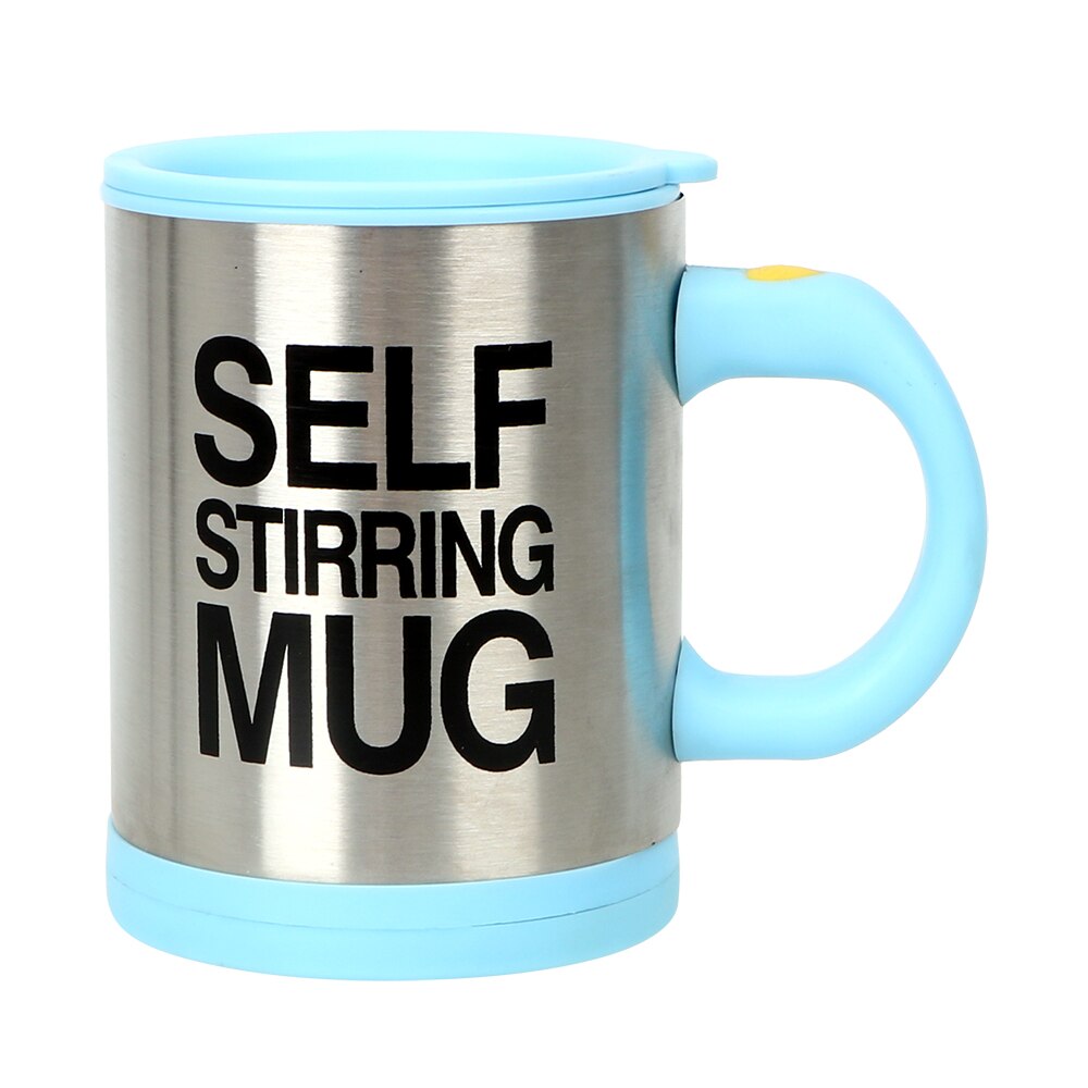 400ml automatische zelfroerende mok elektrische luie dubbel geïsoleerde slimme beker roestvrijstalen thermische beker koffiemelkmengbeker: Lichtblauw