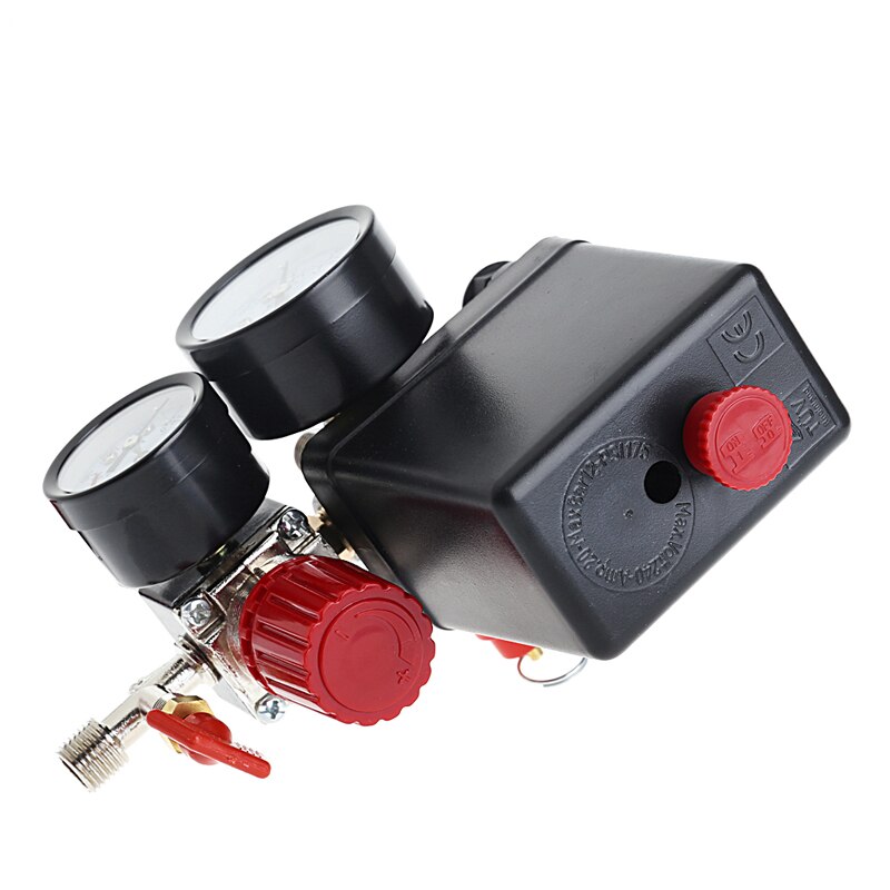 120PSI Luchtcompressor Druk Ventiel Schakelaar Spruitstuk Relief Regulator Meters