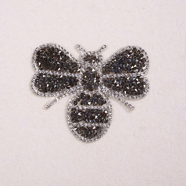 Prachtige Strass Patches Applicaties Voor Kleding Mooie Bee Decor Voor Kids T-shirts DIY Iron Sticker Voor Kleding: Zilver