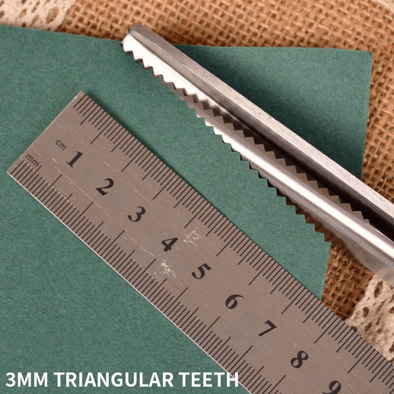 Stainless Steel Pinking Shears Handled Crafts Dressmaking Zig Zag Cut Scissors Sewing Scissors Fabric: Triangle 3mm