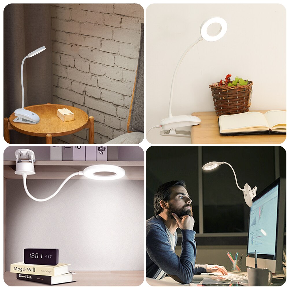 Junejour LED lampe de bureau 7000K Protection des yeux interrupteur de lumière de bureau contrôle du capteur lampe d'étude pliable
