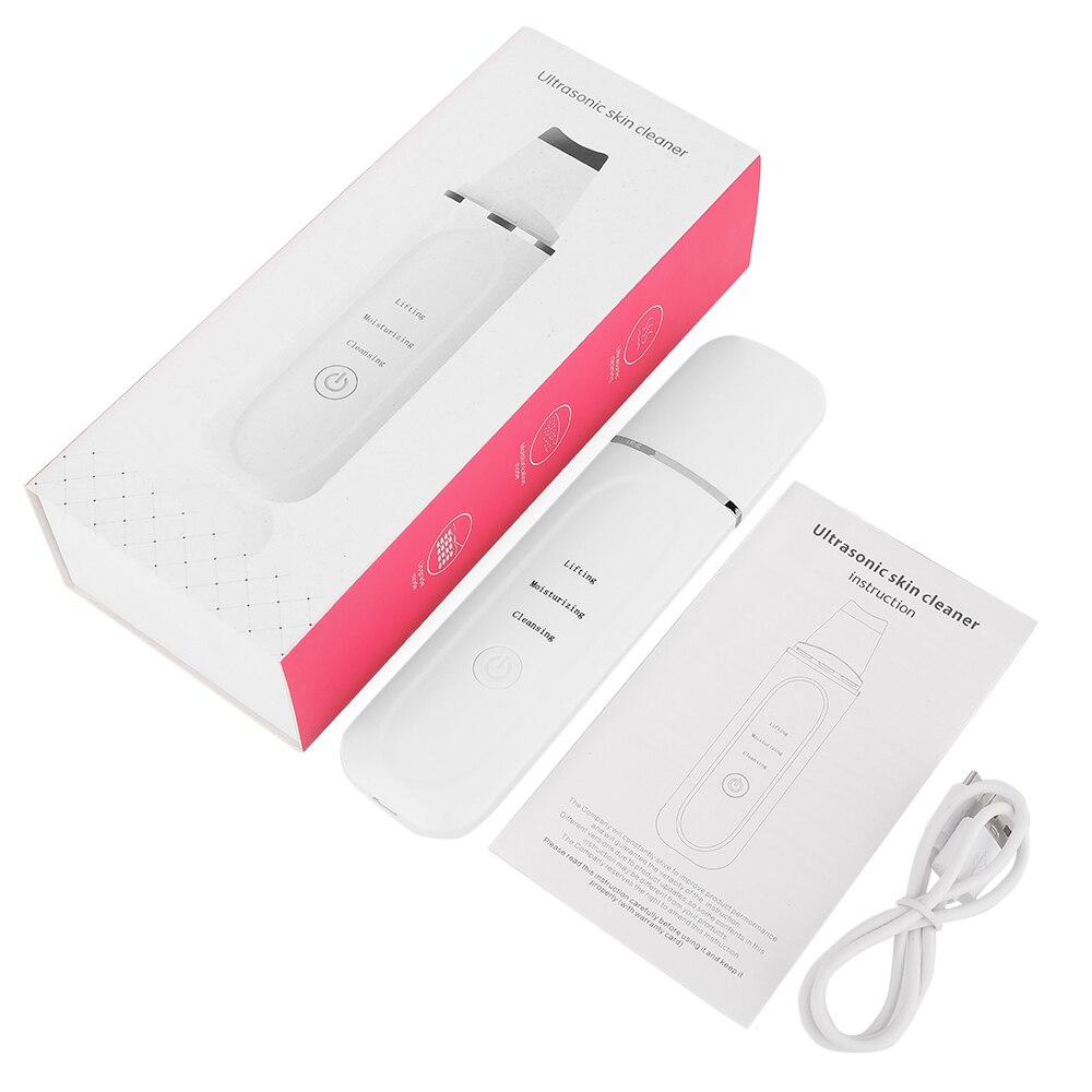 Skin Scrubber Facial Skin Scrubber Electric SPA Gentle Blackhead Remover Ultrasonic Facial Cleaner Spatula Face Lifting Massager: Default Title