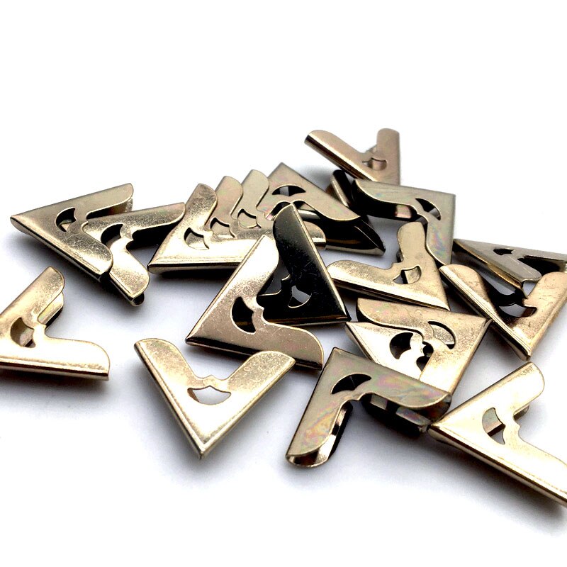 Esquinas de Metal dorado para álbumes de fotos, menús y carpetas, decoración de álbumes de recortes, SC309, 20x20x4mm, 100 unids/lote