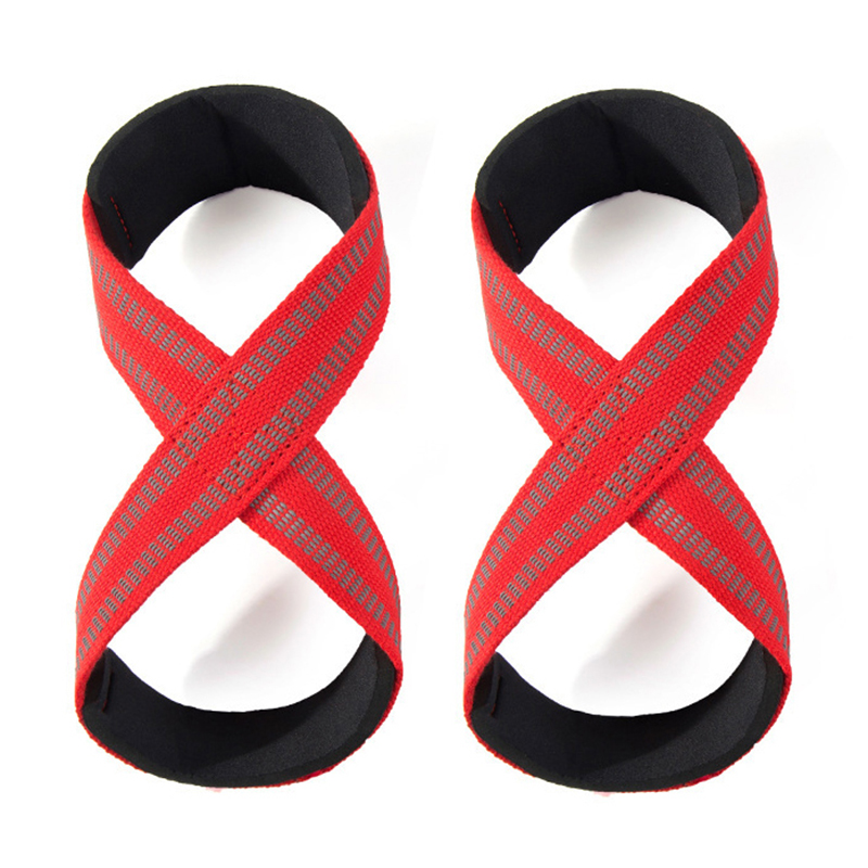 1 Pair Weightlifting Hand Belt Anti-Slip Sport Fitness Wrist Wraps Straps Gym Support Lifting Grip Belt Fitness Bodybuilding: Light Grey